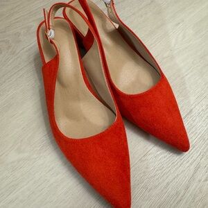 NEW Elegant Red Slingback Women's Heels size 9